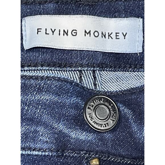 Flying Monkey Women’s Size 29 Front Slit Straight Dark Wash Stretchy Blue Jeans - Picture 8 of 12